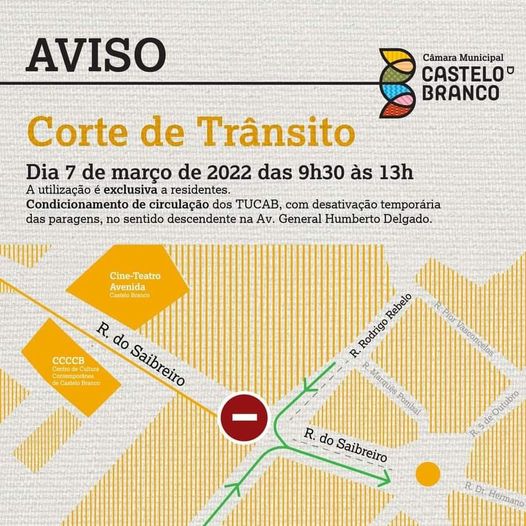 Manhã de segunda-feira com cortes no trânsito em Castelo Branco
