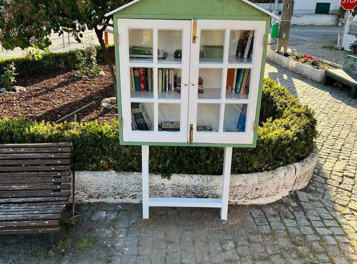 Mini biblioteca comunitária em Medelim