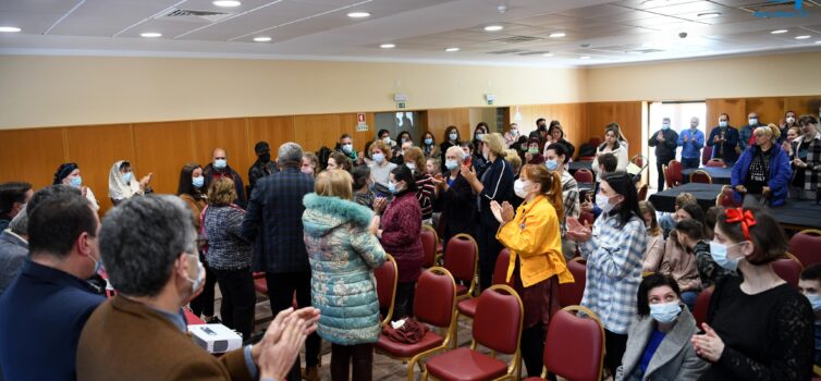 Sessão de boas vindas ao grupo de ucranianos acolhido em Idanha-a-Nova.