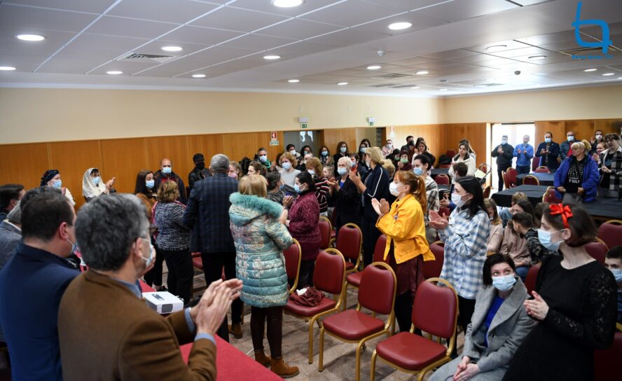 Sessão de boas vindas ao grupo de ucranianos acolhido em Idanha-a-Nova.