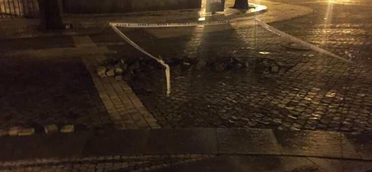 Efeitos da trovoada na zona das Tílias em Castelo Branco