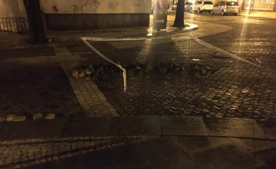 Efeitos da trovoada na zona das Tílias em Castelo Branco