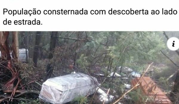 Encontrados quatro caixões abandonados numa ravina perto da estrada