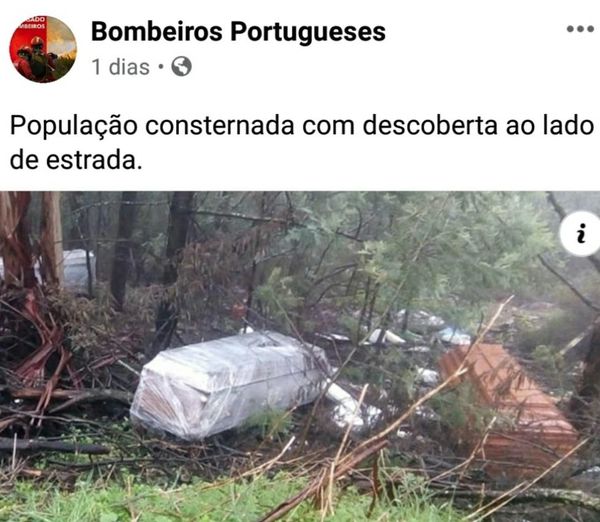 Encontrados quatro caixões abandonados numa ravina perto da estrada