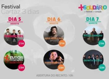 Festival + Solidário: já foram divulgados os horários dos concertos