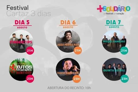 Festival + Solidário: já foram divulgados os horários dos concertos