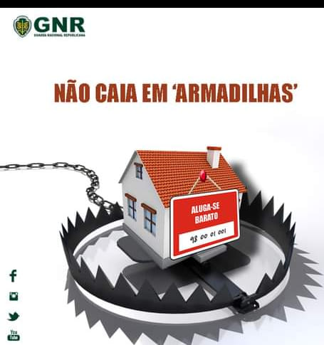 GNR de Castelo Branco alerta para burlas de arrendamentos falsos em casas de fér