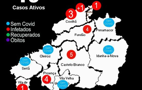 Mapa Covid-19 || Distrito de Castelo Branco || 15 de Abril