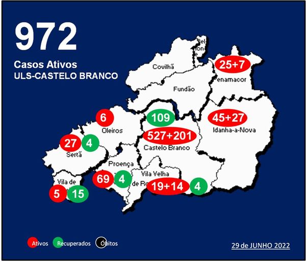 ULS-Castelo Branco com 972 casos ativos