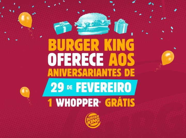 Burger King oferece Whopper aos nascidos a 29 de fevereiro