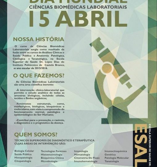 Comemoração do Dia Internacional de Ciências Biomédicas Laboratoriais