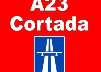 Devido ao incêndio, a A23 encontra-se cortada, em ambos os sentidos