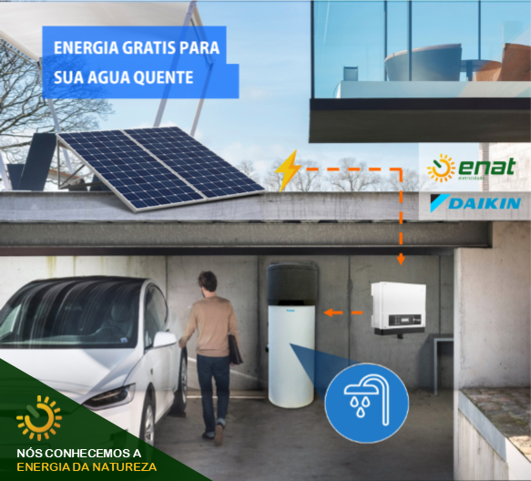 Sistema inovador de água quente com energia gratuita do sol