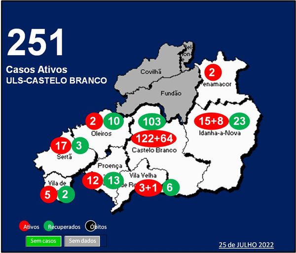 ULS-Castelo Branco com 251 casos ativos