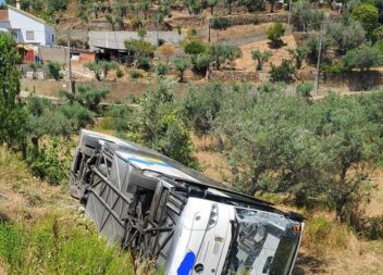 Autocarro despista-se em São Vicente da Beira