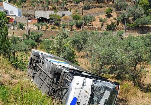 Autocarro despista-se em São Vicente da Beira