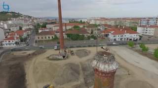 Cegonhas na chaminé da Metalurgica de Castelo Branco