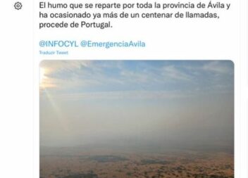 Fumo dos incêndios em Portugal chega a Espanha