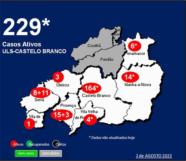 ULS-Castelo Branco com 229* casos ativos