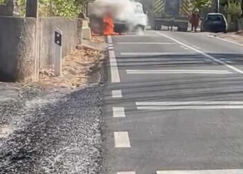 Veículo civil arde na N18 em Belmonte