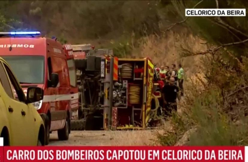 Veículo de Combate a incêndio capotou e fez 5 feridos