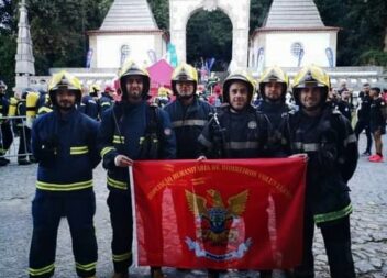 Bombeiros do Fundão no Escadório da Humanidade em Braga