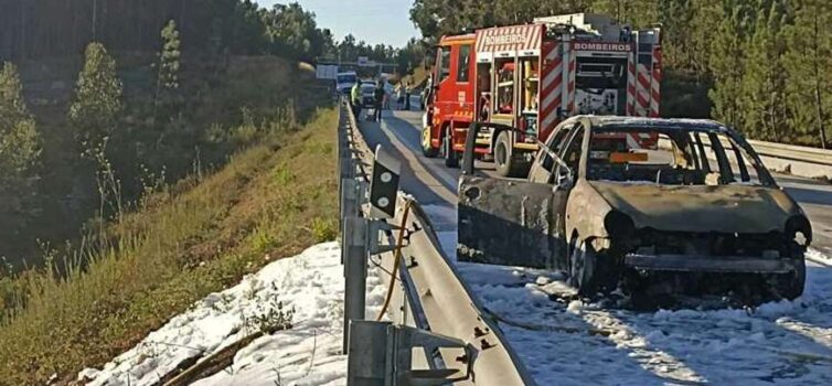 Incêndio em viatura propaga-se ao mato na Sertã