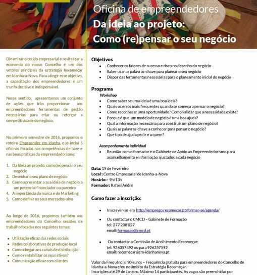Oficinas de Empreendedores em Idanha-a-Nova