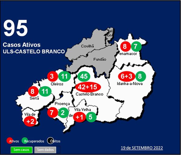 ULS-Castelo Branco com 95 casos ativos