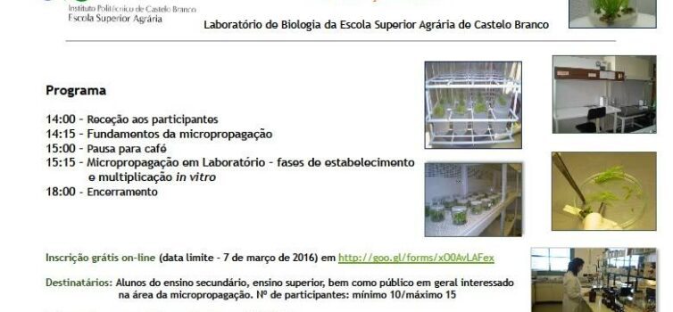 Workshop “Micropropagação de Espécies Vegetais”