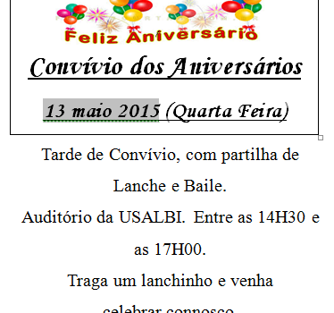 A Universidade Sénior Albicastrense assinala os aniversários dos seus alunos num