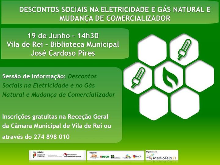 Descontos na Eletricidade e Gás Natural