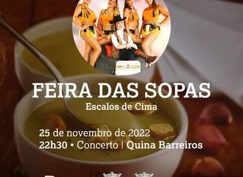 Quina Barreiros e HMB no Festival das Sopas em Escalos de Cima: certame acontece