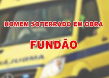 Um indivíduo de 45 anos está soterrado até à cintura, resultado de um deslizamen