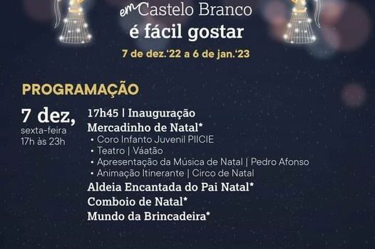 É hoje! Inauguração do Natal em Castelo Branco às 17H45 junto à Câmara Municipal