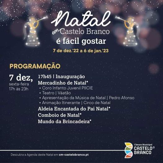 É hoje! Inauguração do Natal em Castelo Branco às 17H45 junto à Câmara Municipal