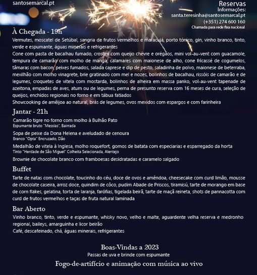 Este ano o Réveillon é na Quinta​ de Santa Teresinha!