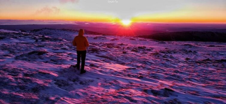 O amanhecer desta sexta-feira na Serra da Estrela.