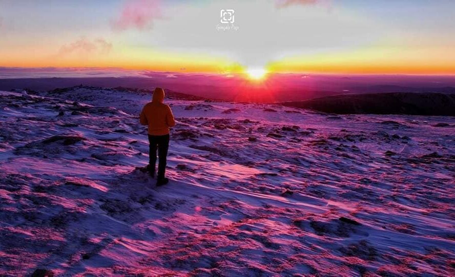 O amanhecer desta sexta-feira na Serra da Estrela.