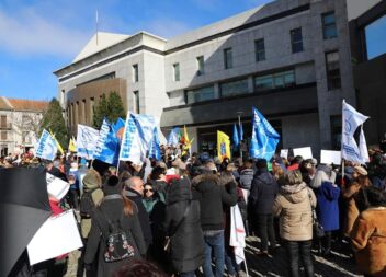 Professores em protesto na cidade da Guarda.