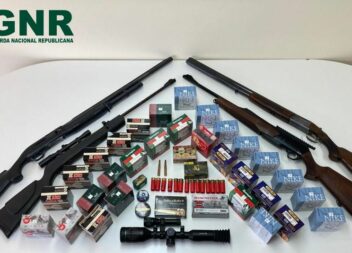 GNR apreende quatro armas de fogo e mais de 1000 munições por ameaças