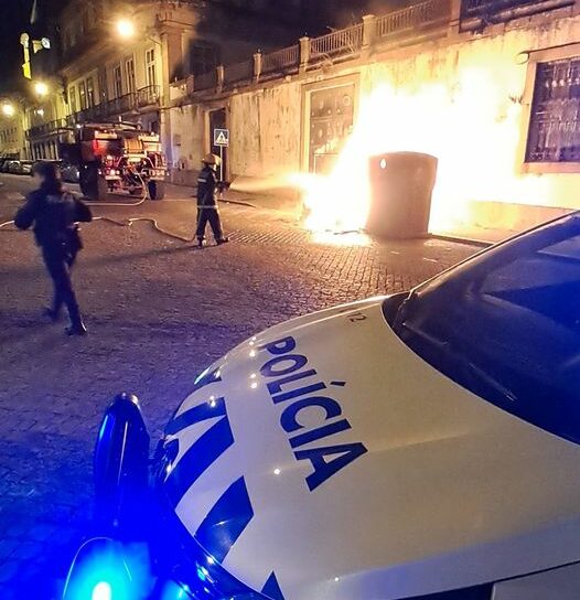 Incêndio num contentor em Castelo Branco