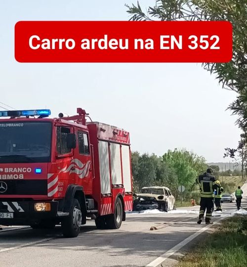 Carro ardeu na EN 352