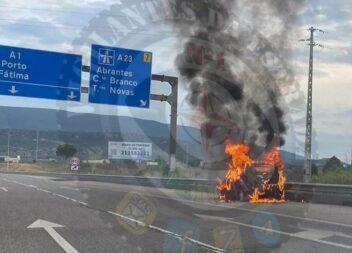 Automóvel ardeu totalmente antes da saída da A23