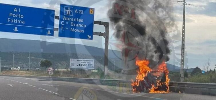 Automóvel ardeu totalmente antes da saída da A23