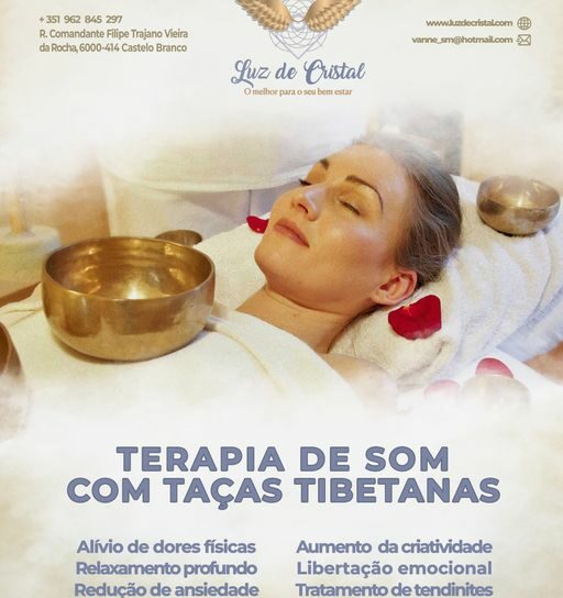 Luz de Cristal  - Terapia de som com taças tibetanas   Alívio de dores físicas