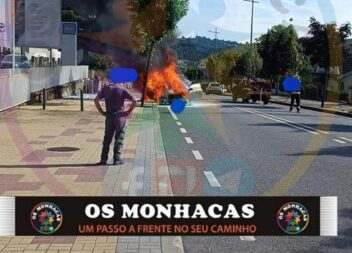 Automóvel arde na Guarda