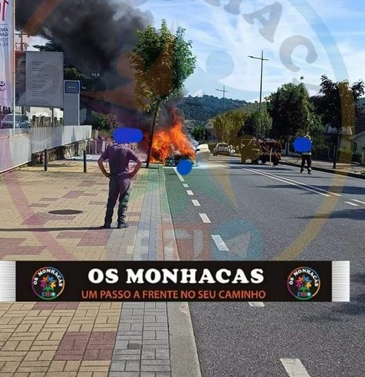 Automóvel arde na Guarda