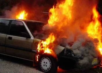 Automóvel ardeu na zona industrial de Portalegre