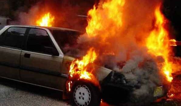 Automóvel ardeu na zona industrial de Portalegre